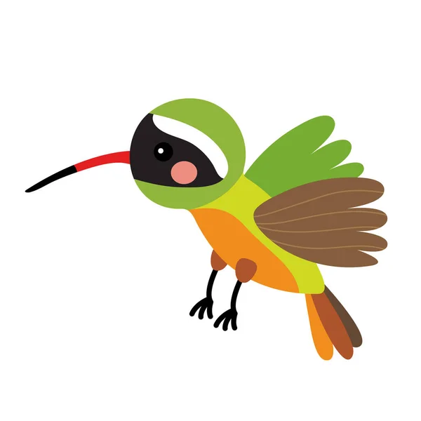 Flying Xantus Colibrí Animal Dibujo Animado Personaje Vector Ilustración — Vector de stock