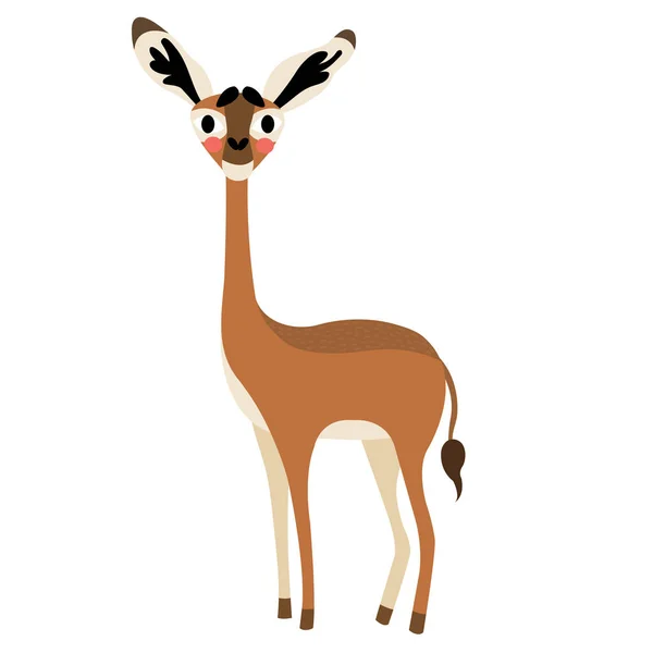 Gerenuk Animovaný Kreslený Znak Vektor Ilustrace — Stockový vektor