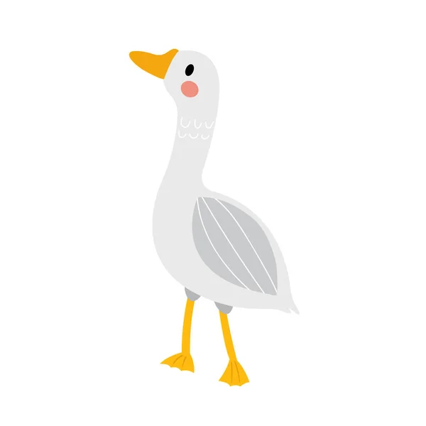 Gans Dier Cartoon Karakter Vector Illustratie — Stockvector