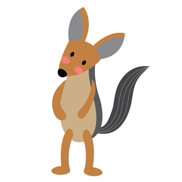 Jackal Animal Standing Two Legs Cartoon Character Vector Illustration — Stock Vector