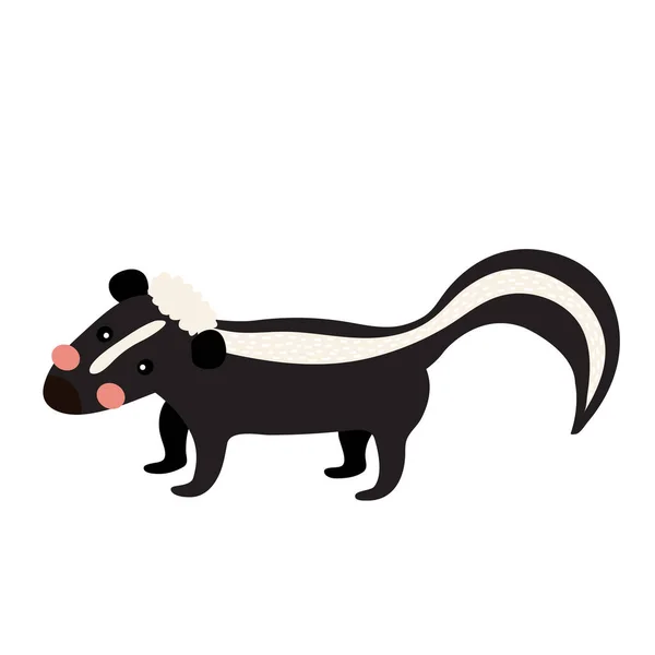 Skunk Animal Cartoon Character Vector Illustration — Stock Vector