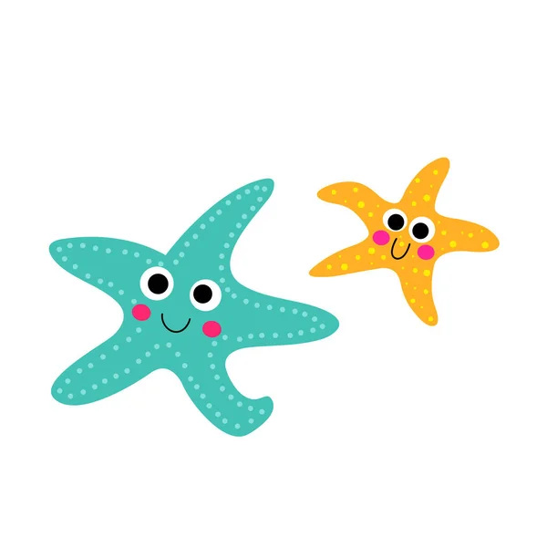Χαμογελώντας Starfish Ζώων Εικονογράφηση Φορέα Χαρακτήρα Κινουμένων Σχεδίων — Διανυσματικό Αρχείο