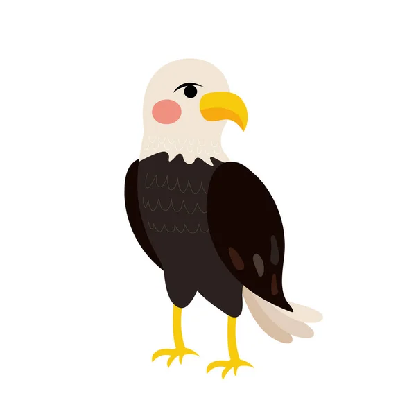 Eagle Animal Desenho Animado Personagem Vetor Ilustração — Vetor de Stock