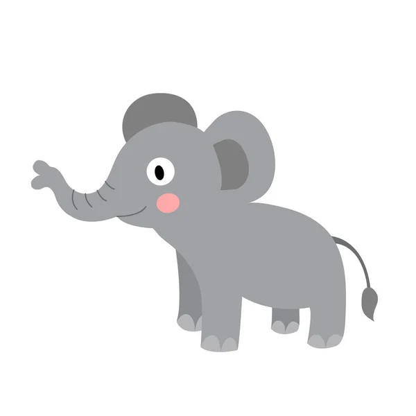 Stehender Elefant Animal Cartoon Charakter Vektor Illustration — Stockvektor