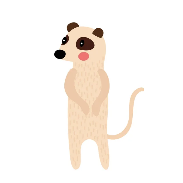 Meerkat Animal Desenho Animado Personagem Vetor Ilustração — Vetor de Stock