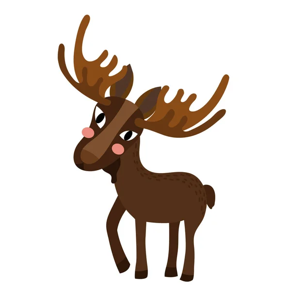 Pie Moose Animal Dibujo Animado Personaje Vector Ilustración — Vector de stock