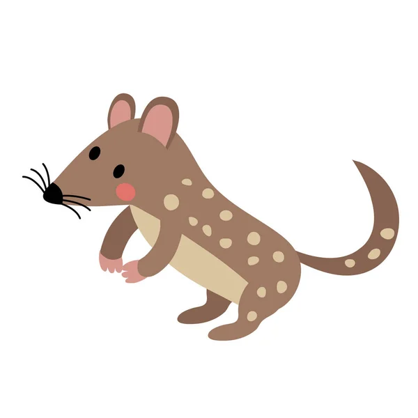 Illustration Vectorielle Personnage Dessin Animé Animal Standing Quoll — Image vectorielle