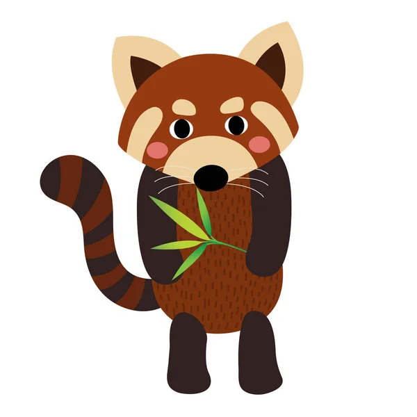 Stojící Červená Panda Zvíře Kreslený Znak Vektor Ilustrace — Stockový vektor