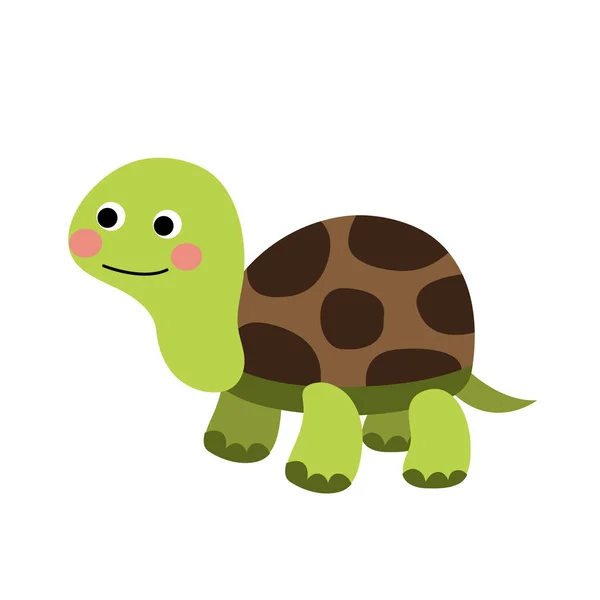 Schildpad Dier Cartoon Karakter Vector Illustratie — Stockvector