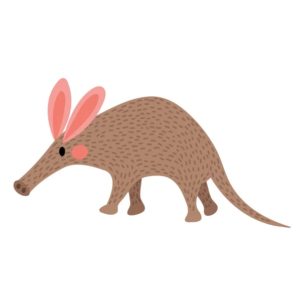 Wandelen Aardvark Dier Cartoon Karakter Vector Illustratie — Stockvector