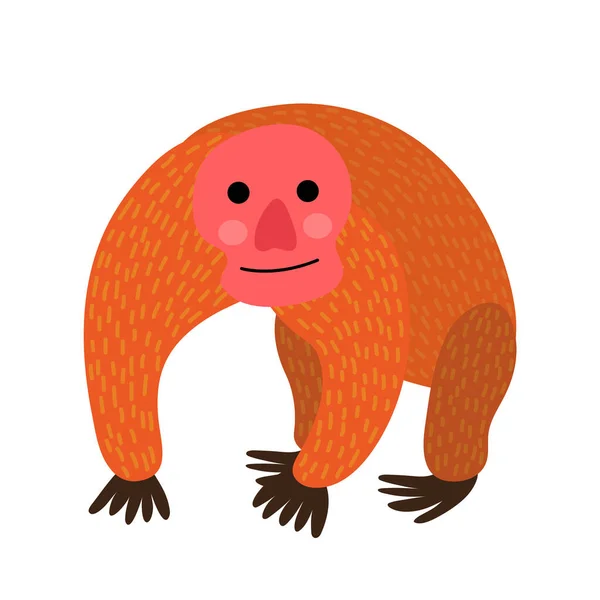 Illustration Vectorielle Personnage Dessin Animé Animal Uakari — Image vectorielle