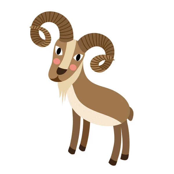 Urial Animal Desenho Animado Personagem Vetor Ilustração —  Vetores de Stock