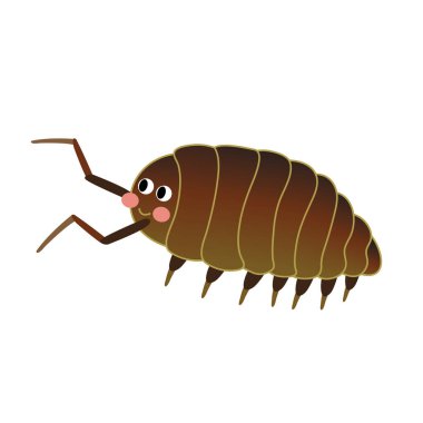 Wood Louse hayvan çizgi film karakter vektör çizimi