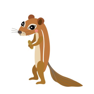 Xerus hayvan çizgi film karakter vektör çizimi