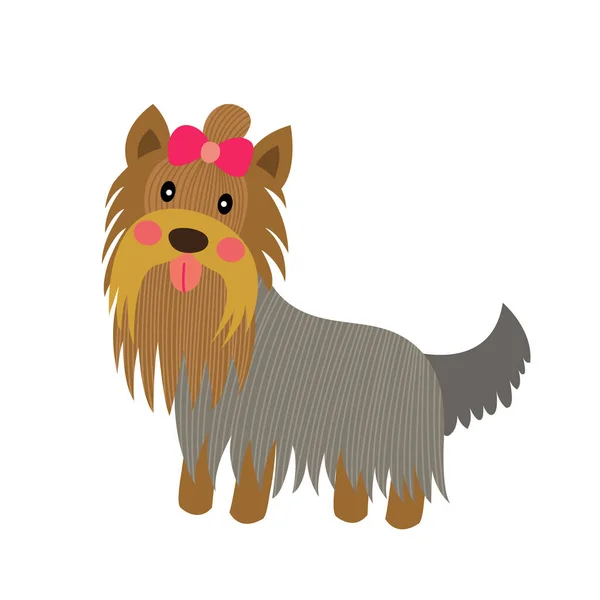 Yorkshire Terrier Chien Animal Dessin Animé Personnage Vectoriel Illustration — Image vectorielle