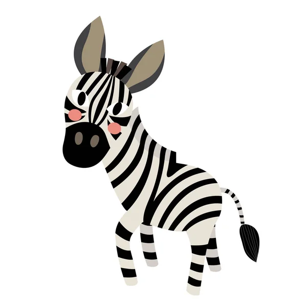 Zebra Animal Desenho Animado Personagem Vetor Ilustração —  Vetores de Stock