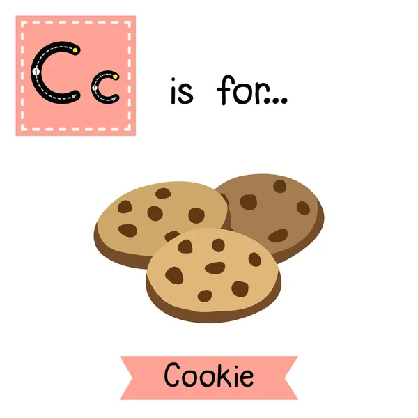 Enfants Mignons Alphabet Abc Lettre Traçage Fiche Cookie Pour Les — Image vectorielle