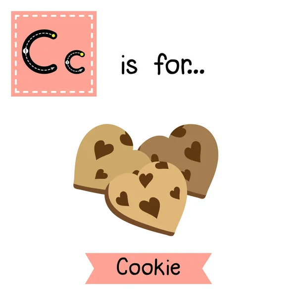 Cute Children Abc Alphabet Letter Tracing Flashcard Cookie Kids Learning — Vetor de Stock