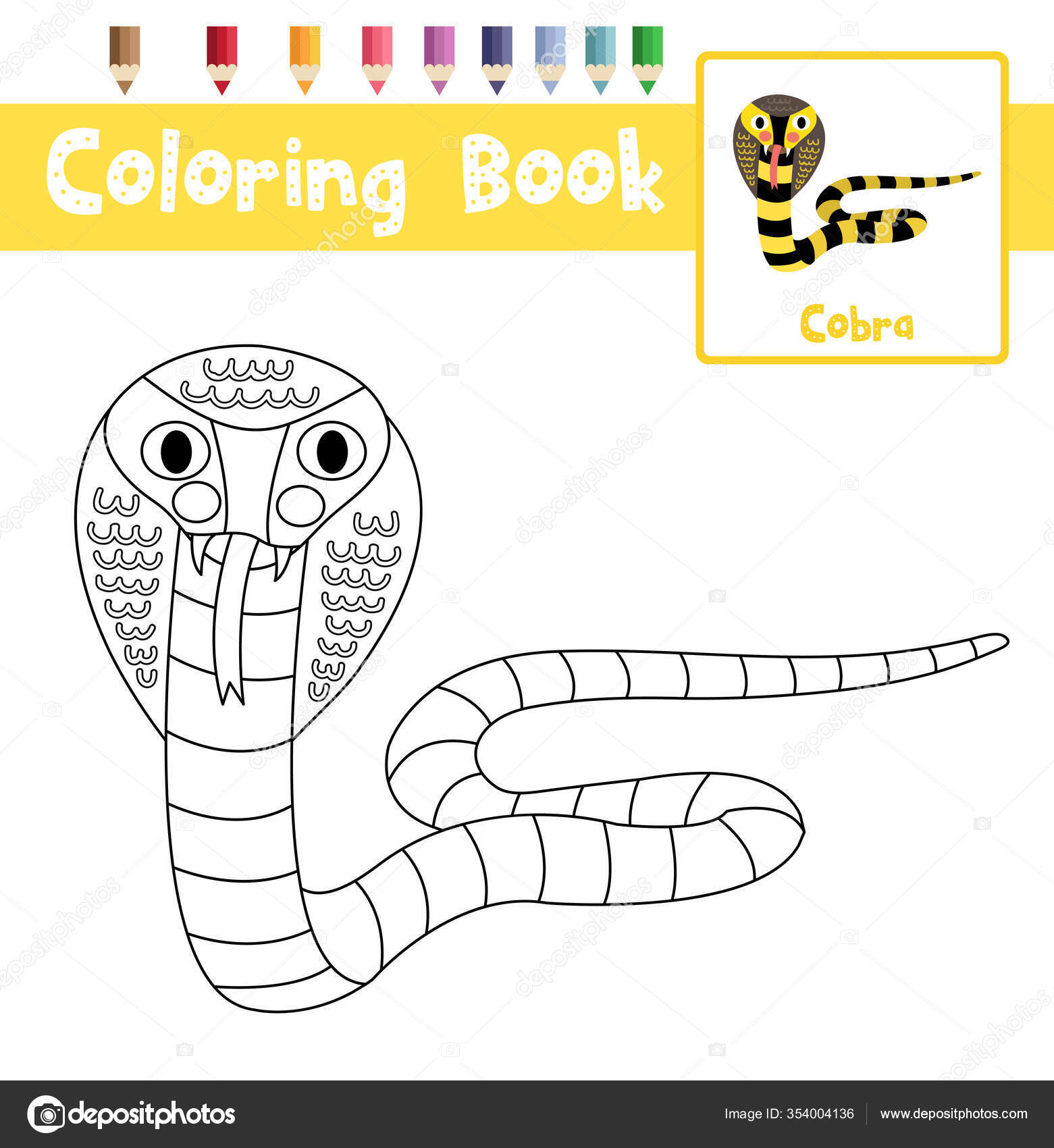 Vetores de Desenho Fofo De Cobra Preta E Branca Crianças Desenho