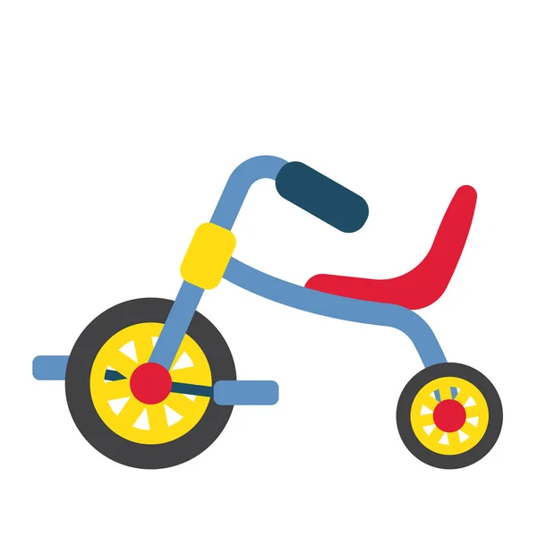 Triciclo Infantil Transporte Desenho Animado Personagem Vista Lateral Isolado Fundo — Vetor de Stock