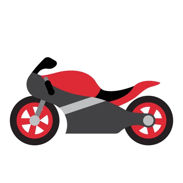 Motorcykel Transport Tecknad Karaktär Sida Visa Isolerad Vit Bakgrund Vektor — Stock vektor