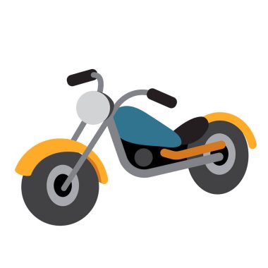 Chopper taşıma çizgi film karakter perspektifi görünümü beyaz arkaplan vektör ilülasyonu izole.