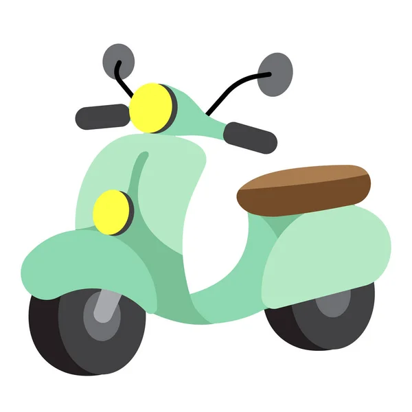 Motor Scooter Transport Cartoon Charakter Perspektive Isoliert Auf Weißem Hintergrund — Stockvektor