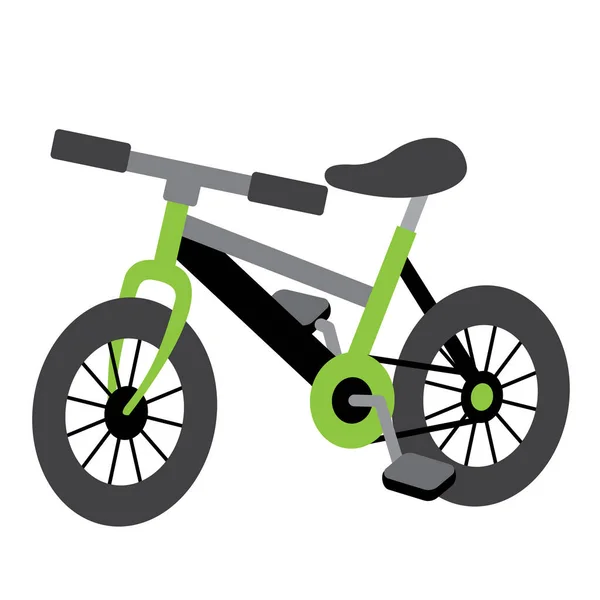 Bicicleta Montaña Transporte Personaje Dibujos Animados Perspectiva Vista Aislada Sobre — Vector de stock