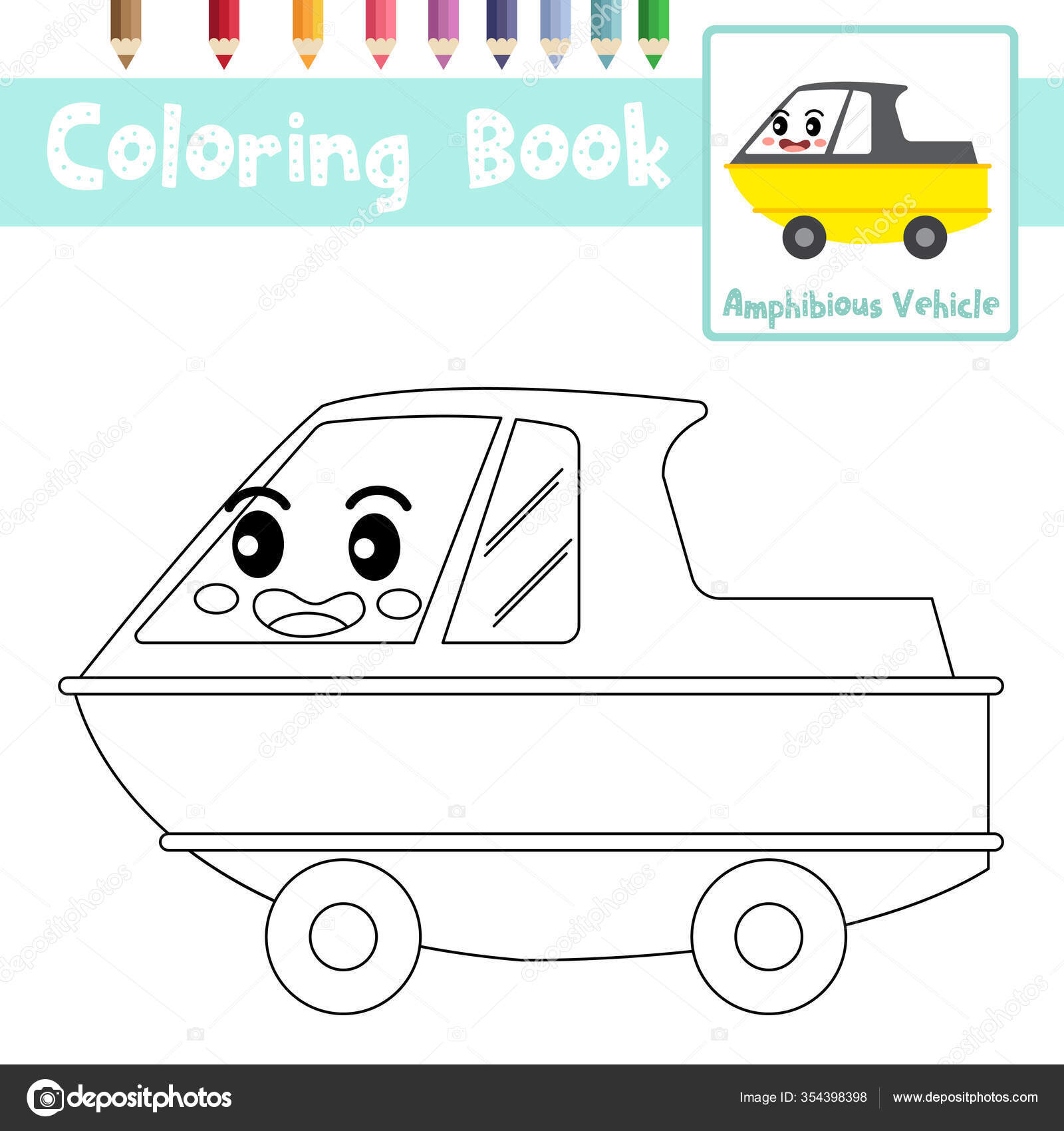 Encontre duas fotos de um jogo educacional para crianças com carro bonito  livro de colorir para carros ilustração em vetor