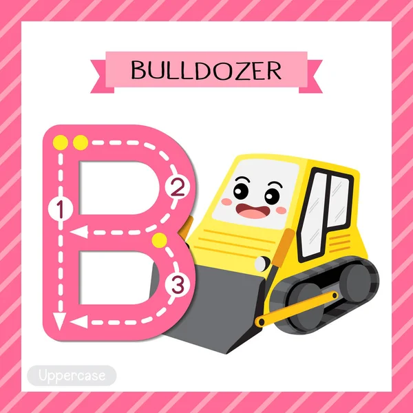 Letter Uppercase Cute Children Colorful Transportations Abc Abeceda Tracing Flashcard — Stockový vektor