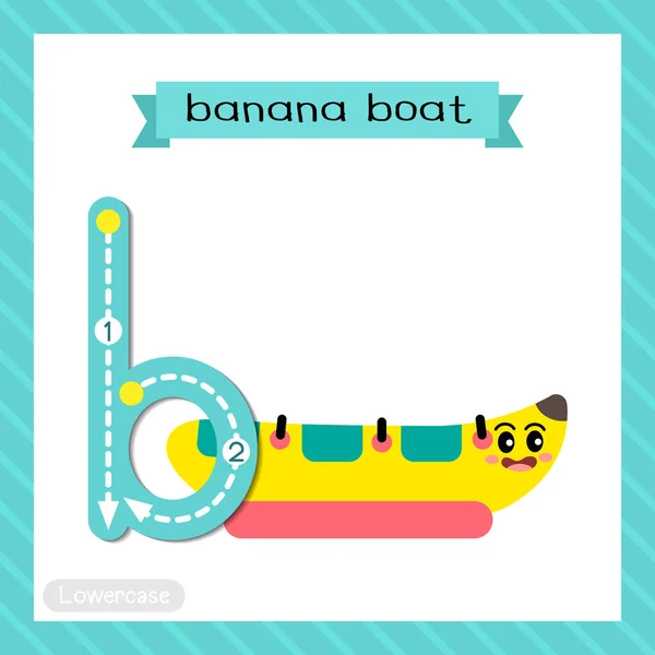 Letter Lowercase Cute Children Colorful Transportations Abc Alphabet Tracing Flashcard — Stock Vector