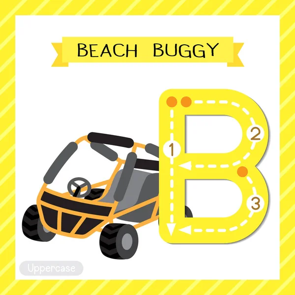 Letter Uppercase Cute Children Colorful Transportations Abc Abeceda Tracing Flashcard — Stockový vektor