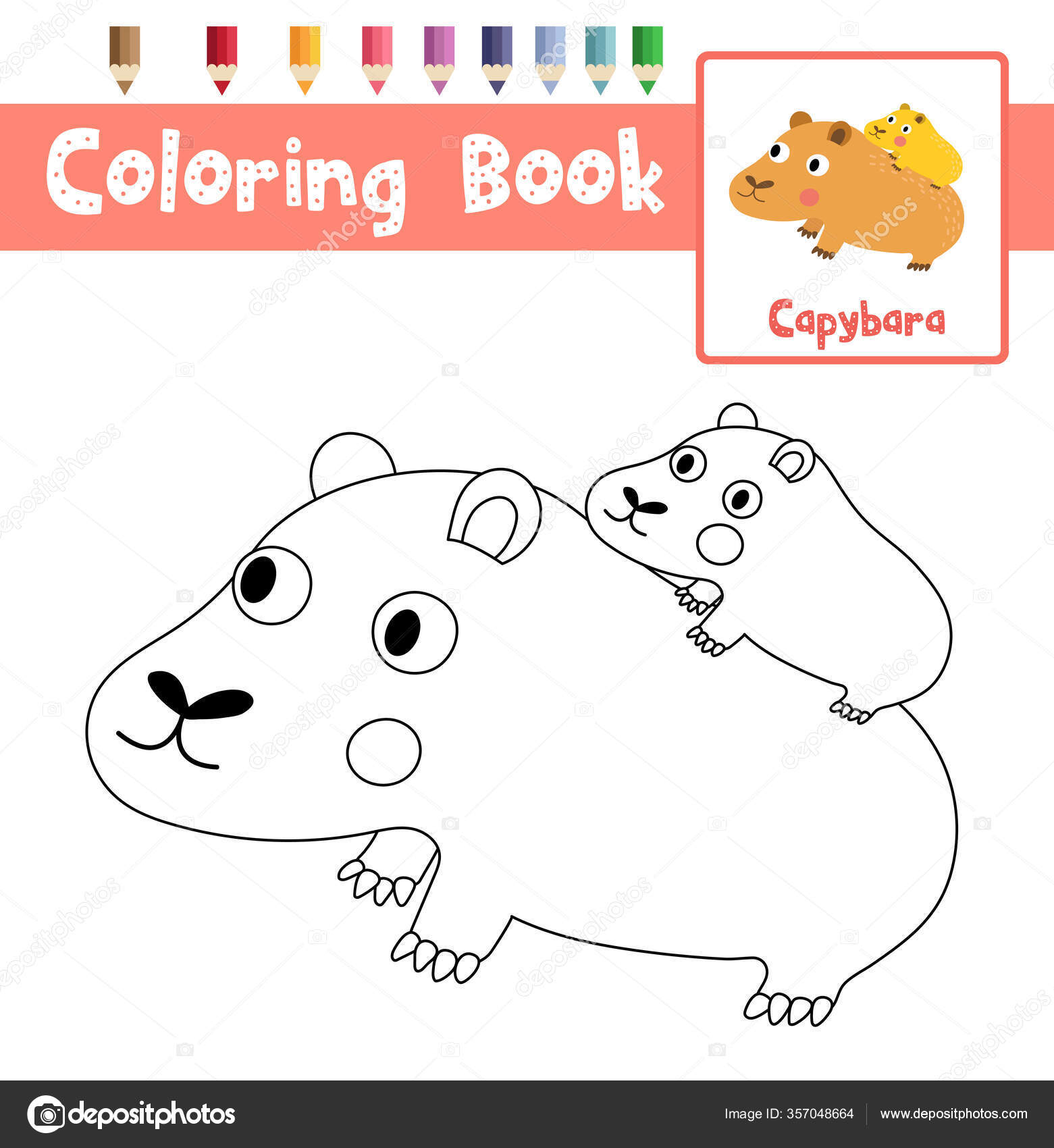 Desenhos de Capivara para Colorir e Imprimir - Tudo Para Colorir