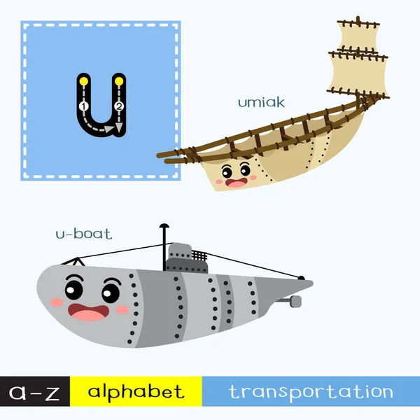 Letra Minúsculas Niños Transporte Colorido Abc Alfabeto Rastreo Flashcard Para — Archivo Imágenes Vectoriales