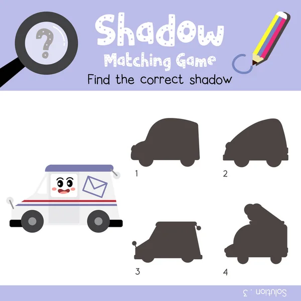 Shadow Megfelelő Játék Mail Truck Rajzfilm Karakter Oldalnézet Szállítások Óvodás — Stock Vector