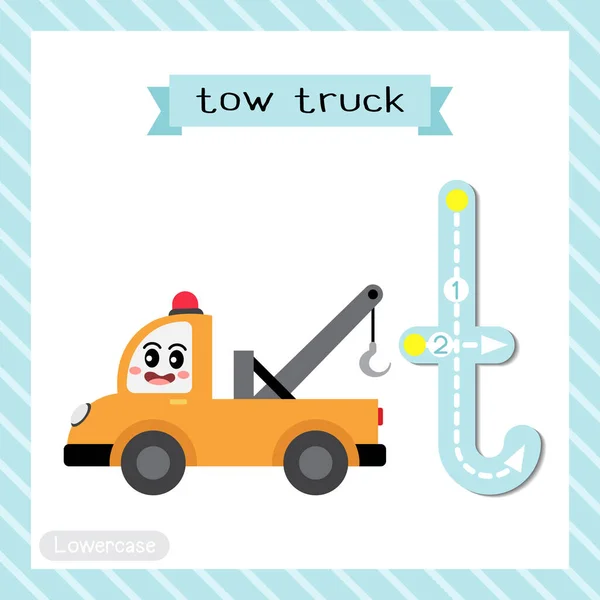 Letter Small Cute Children Colorful Transportations Abc Abeceda Tracing Flashcard — Stockový vektor