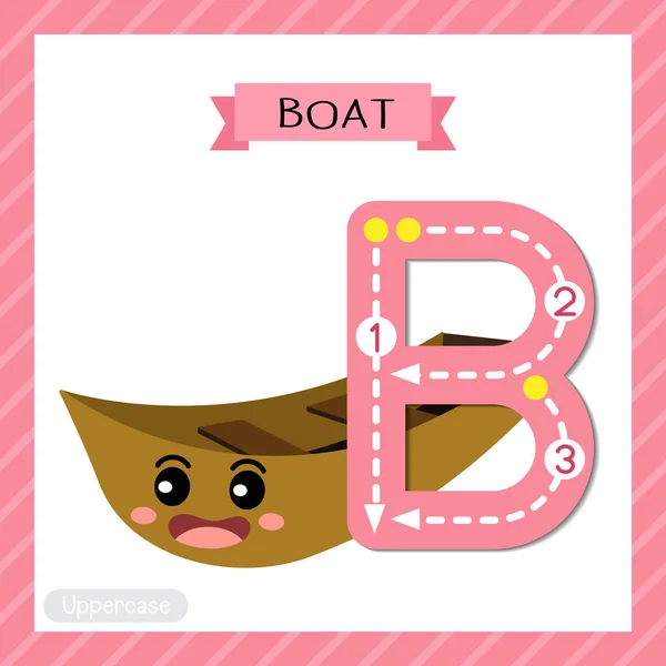 Letter Uppercase Cute Children Colorful Transportations Abc Abeceda Tracing Flashcard — Stockový vektor