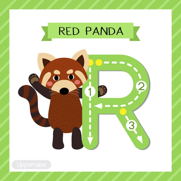 Letter Uppercase Cute Children Colorful Zoo Animals Abc Alphabet Tracing — стоковый вектор