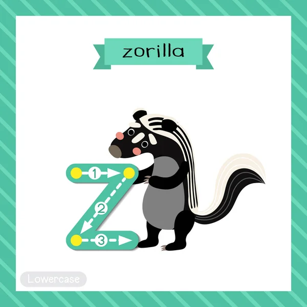 Letter Small Cute Children Colorful Zoo Animals Abc Abeceda Obrysu — Stockový vektor