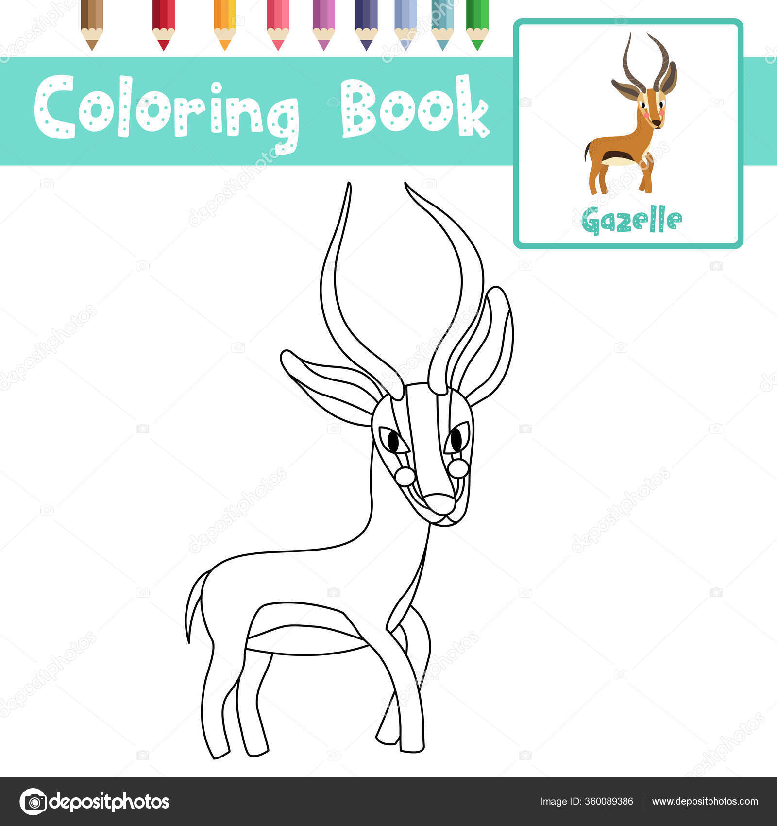Desenho de personagem de animal e personagem para colorir