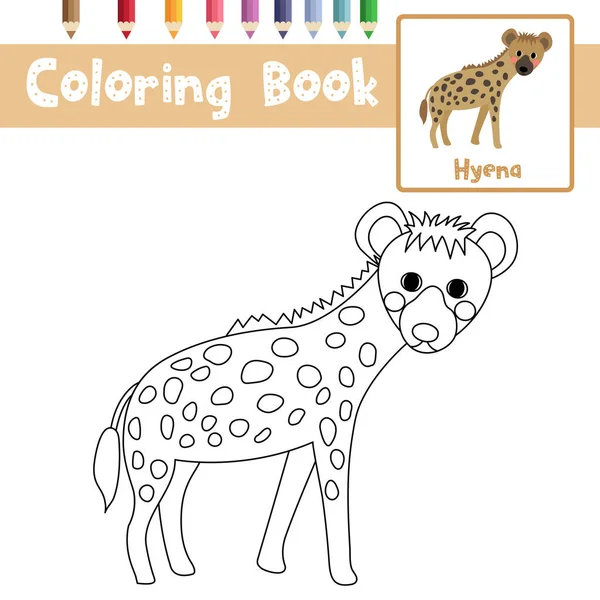 Página Para Colorear Del Personaje Dibujos Animados Animales Hiena Para — Vector de stock