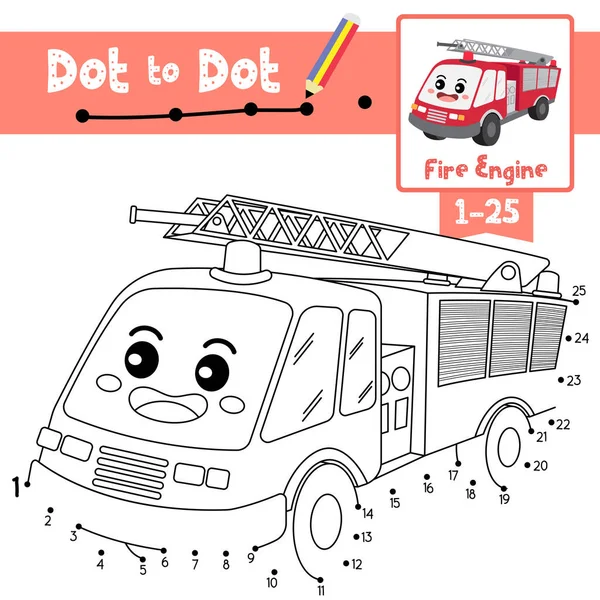 Dot Dot Jeu Éducatif Livre Coloriage Des Transports Dessins Animés — Image vectorielle