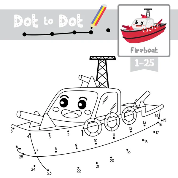 Dot Dot Juego Educativo Libro Para Colorear Transporte Dibujos Animados — Vector de stock