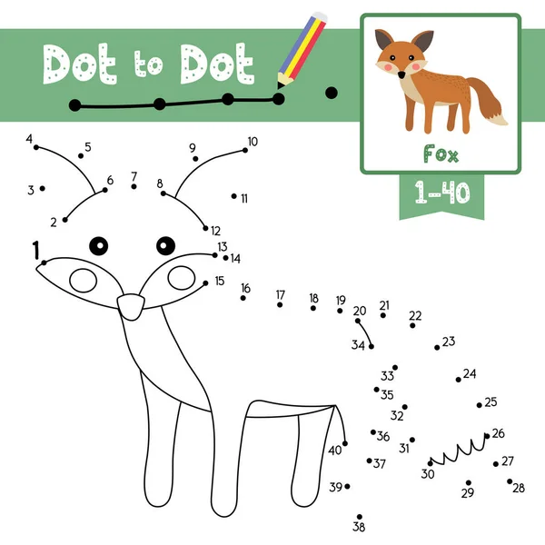 Download Dot To Dot Educational Game And Coloring Book Of Fox Animals Cartoon Character For Preschool Kids Activity About Learning Counting Number 1 40 And Handwriting Practice Worksheet Vector Illustration Stock Images Page Everypixel