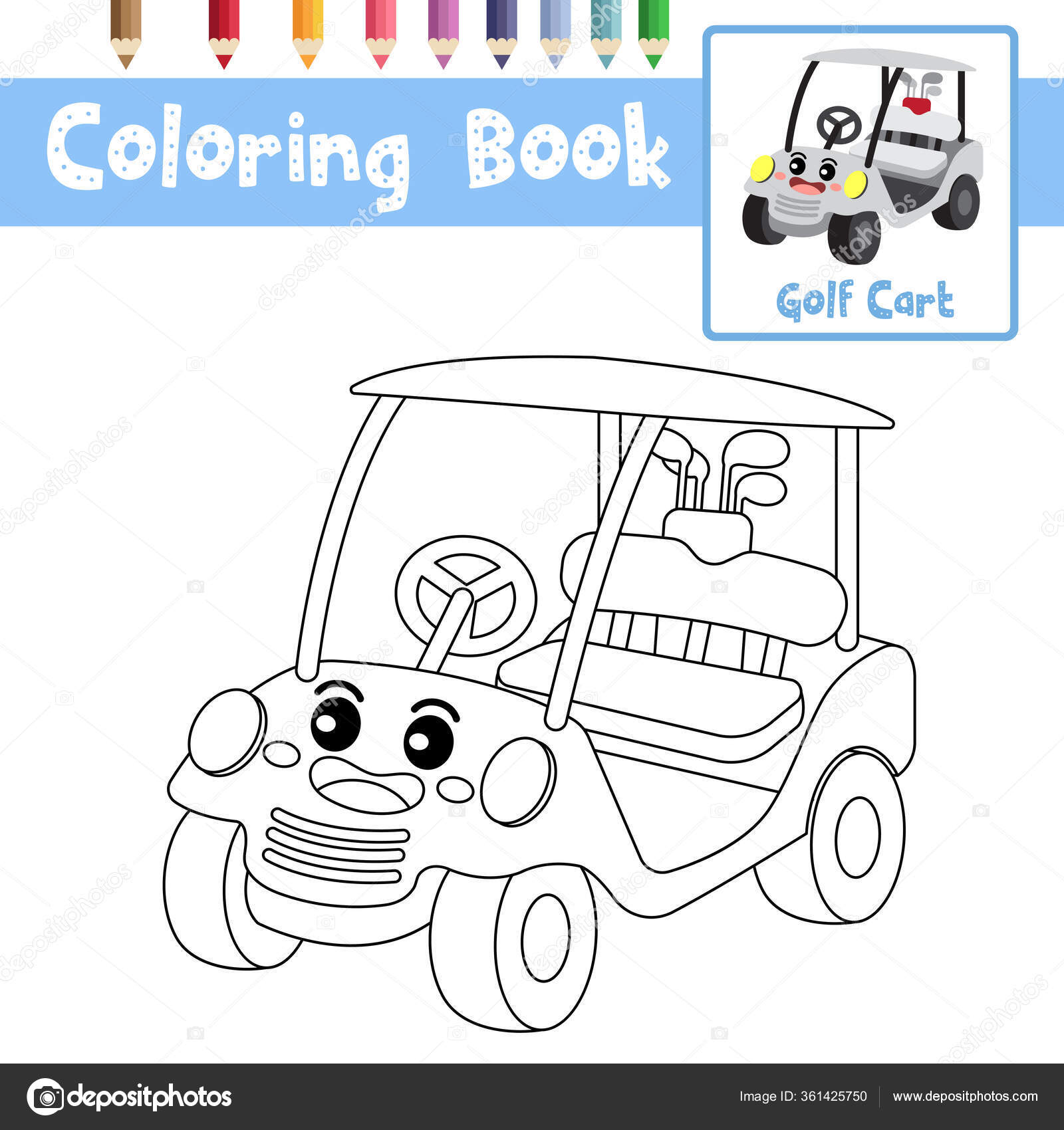 Encontre duas fotos de um jogo educacional para crianças com carro bonito  livro de colorir para carros ilustração em vetor