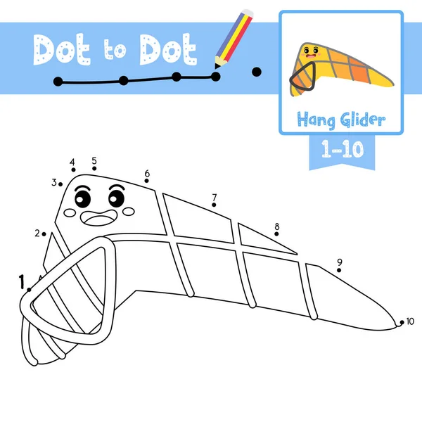 Dot Dot Pedagogiska Spel Och Målarbok Hang Glider Tecknade Transporter — Stock vektor