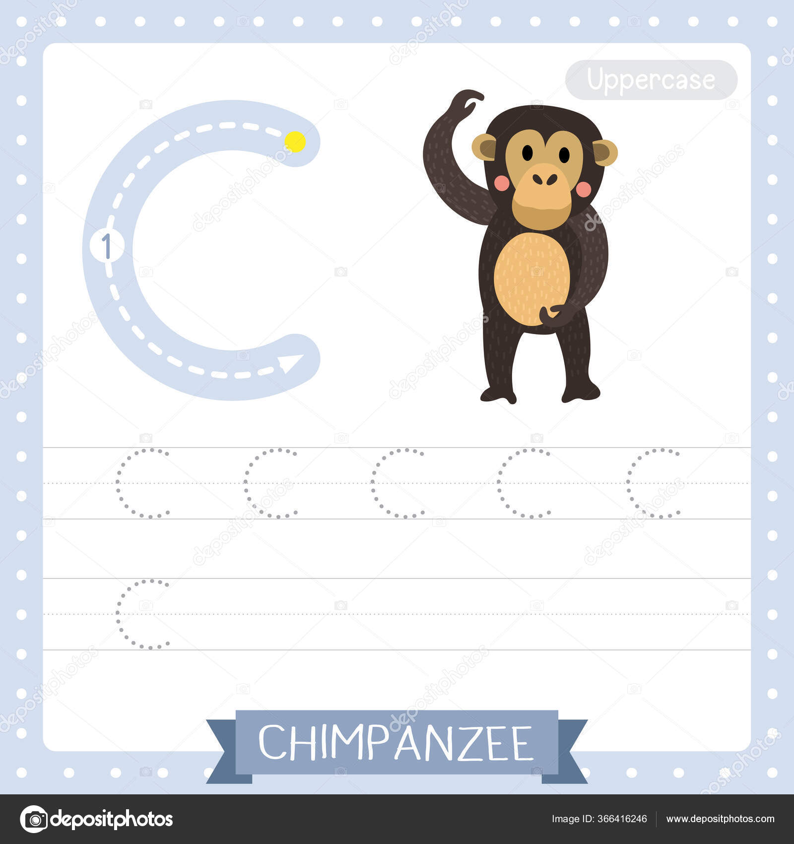 letter uppercase cute children colorful zoo animals abc alphabet tracing stock vector image by c natchapohn 366416246