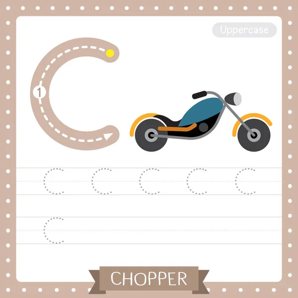Letter Uppercase Cute Children Colorful Transportations Abc Alphabet Tracing Practice — Archivo Imágenes Vectoriales