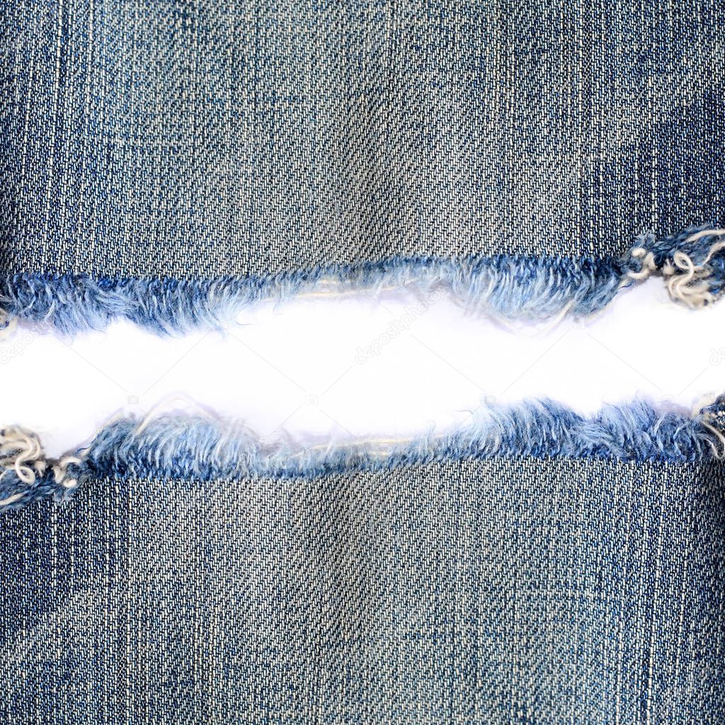 ripped jeans edge frame isolated