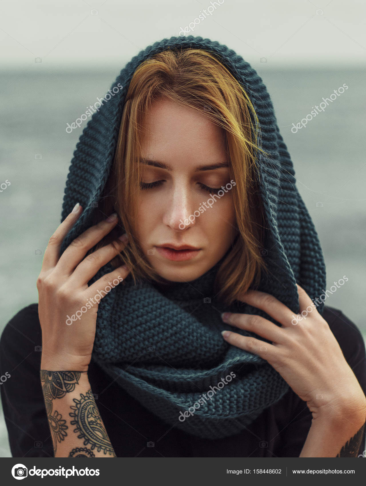 Beautiful girl in hood โ Stock Photo ยฉ Rostislav_Klyuchenko #158448602
